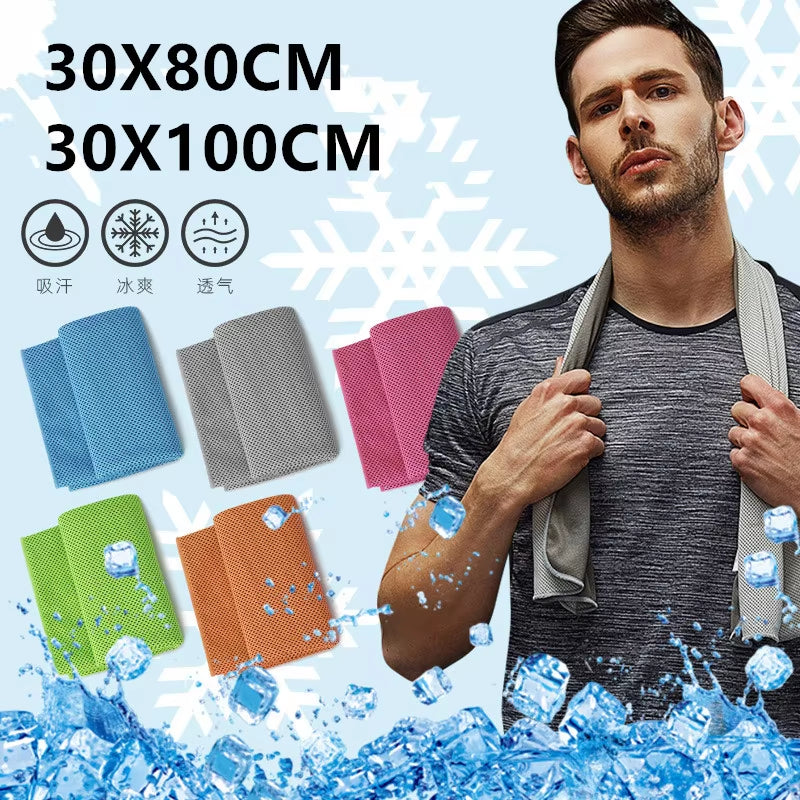 Cooling Ice Towels Microfiber Yoga Cool Thin Towel Outdoor Sport Gym Wear Icing Sweat Band Top Sports Towel Summer Cooling Scarf - Fit-Evolution