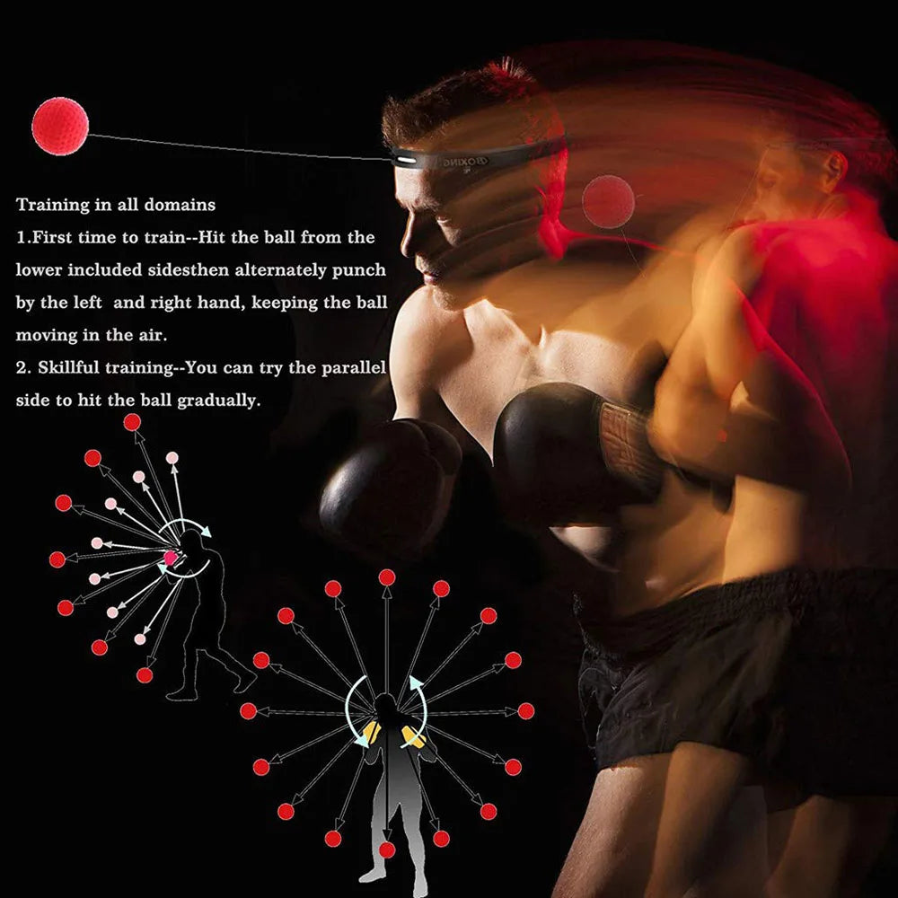 Boxing Magic Ball Reflex Speed Training with Headband Boxing Punching Balls Hand Eye Coordination Fitness Martial Arts Supplies - Fit-Evolution