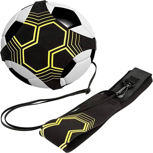 Football Kick Trainer Soccer Training Aids Hands Free Throw Sole Practice Equipment for Kids with Adjustable Belt Elastic Rope