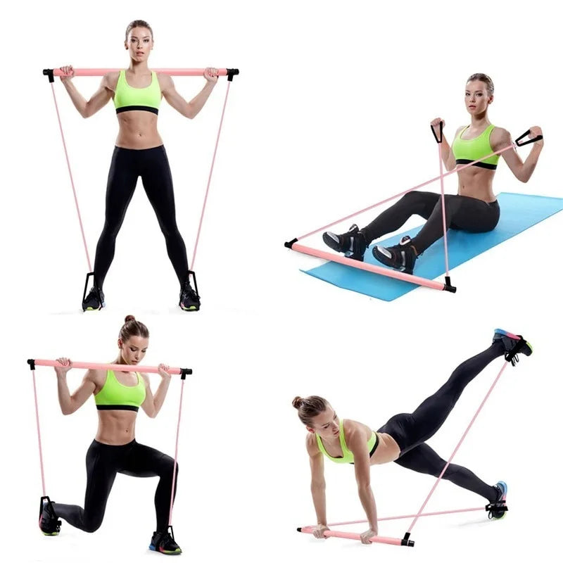 New Fitness Yoga Pilates Bar Stick Crossfit Resistance Bands Trainer Yoga Pull Rods Pull Rope Portable Home Gym Body Workout - Fit-Evolution