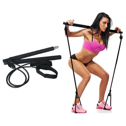 New Fitness Yoga Pilates Bar Stick Crossfit Resistance Bands Trainer Yoga Pull Rods Pull Rope Portable Home Gym Body Workout - Fit-Evolution