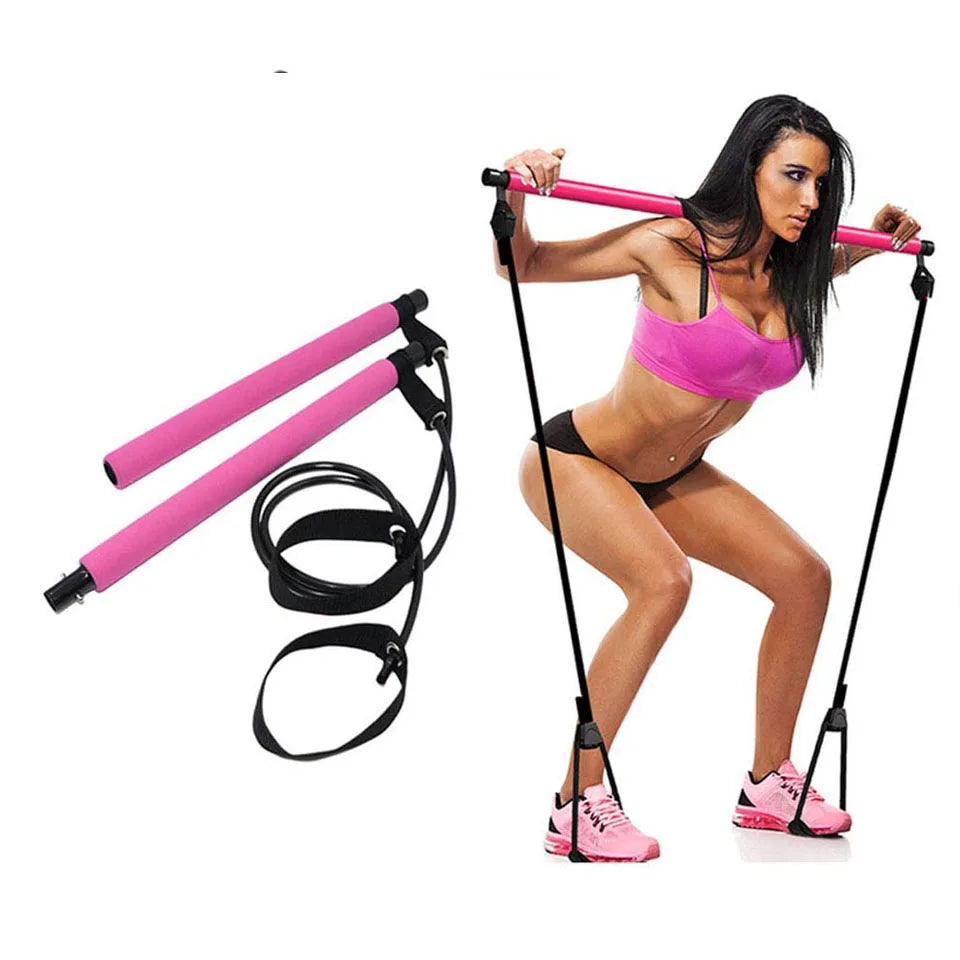 New Fitness Yoga Pilates Bar Stick Crossfit Resistance Bands Trainer Yoga Pull Rods Pull Rope Portable Home Gym Body Workout - Fit-Evolution